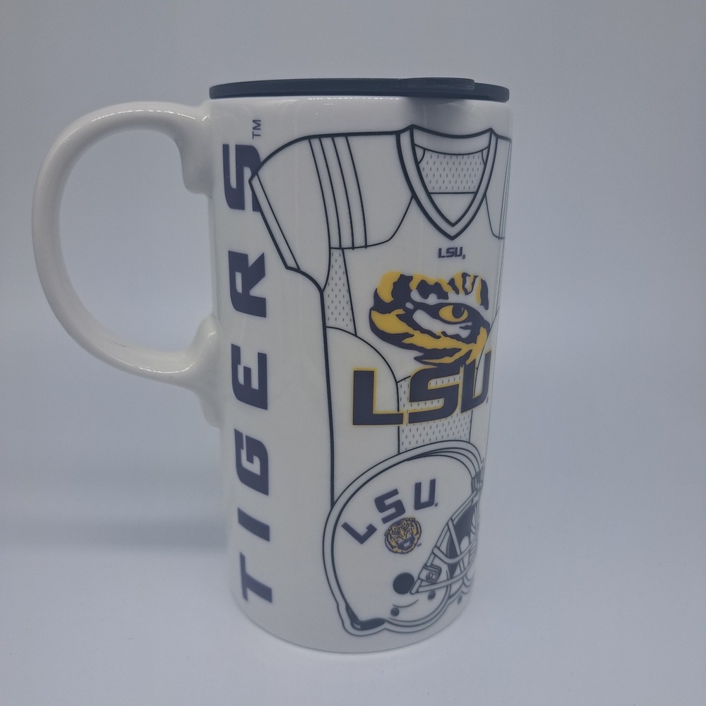 LSU Tigers Team Sports America Ceramic Travel Mug Football Jersey‎ Gameday Core